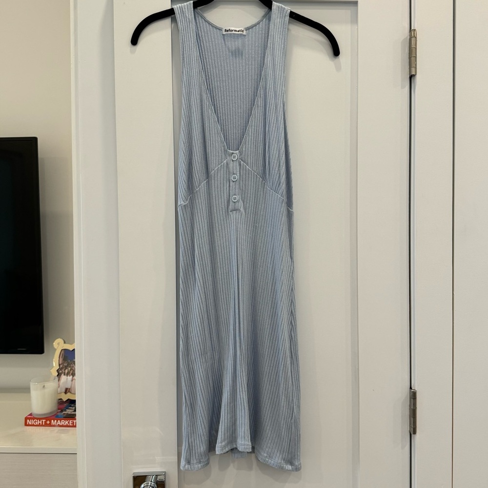 Reformation blue jersey dress